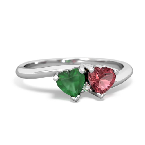 emerald-tourmaline sweethearts promise ring