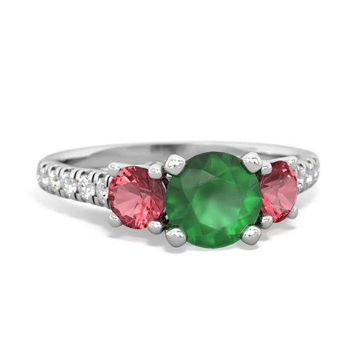 emerald-tourmaline trellis pave ring