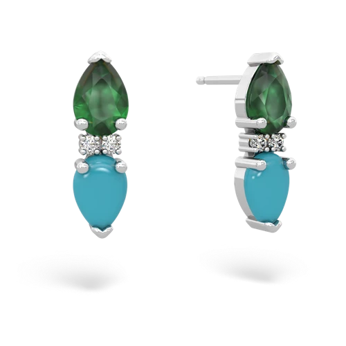 emerald-turquoise bowtie earrings