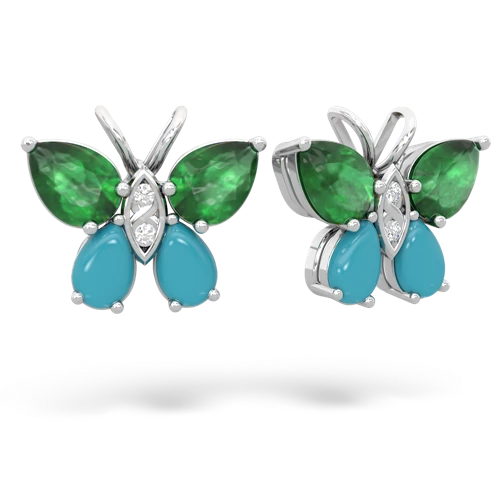 emerald-turquoise butterfly earrings