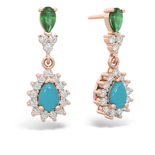 emerald-turquoise dangle earrings