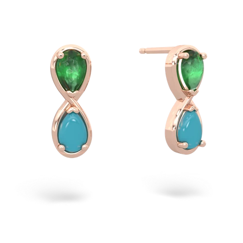 emerald-turquoise infinity earrings