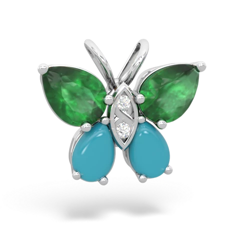 emerald-turquoise butterfly pendant