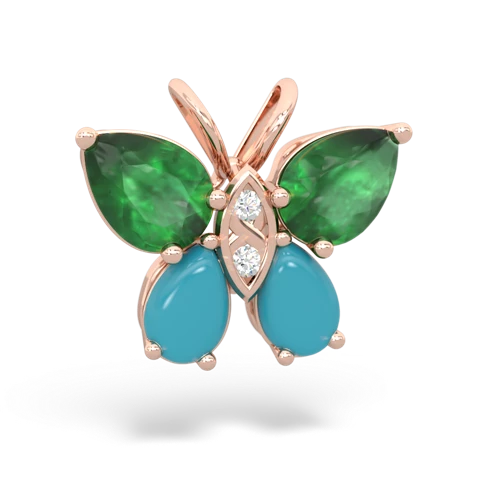 emerald-turquoise butterfly pendant