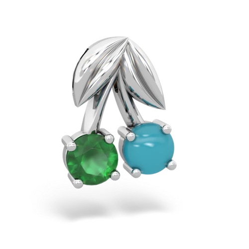emerald-turquoise cherries pendant
