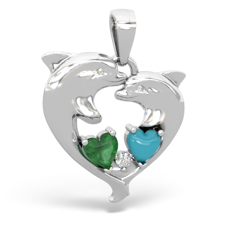emerald-turquoise dolphins pendant