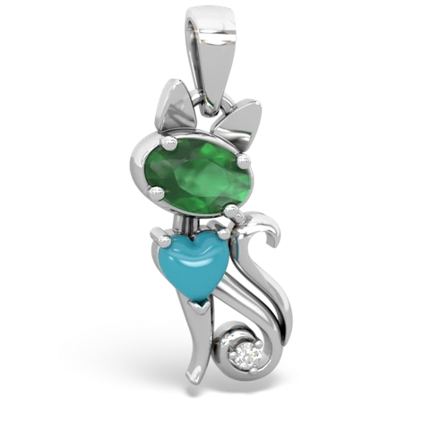 emerald-turquoise kitten pendant