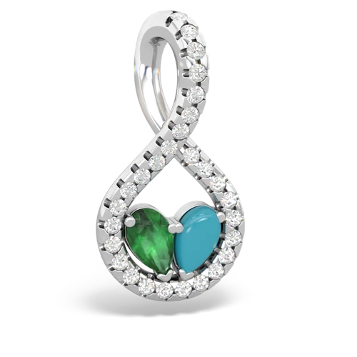 emerald-turquoise pave twist pendant