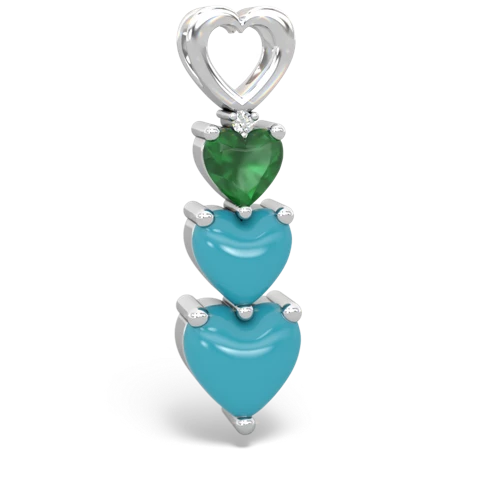 emerald-turquoise three stone pendant