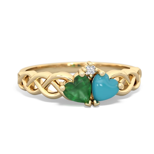 emerald-turquoise celtic braid ring