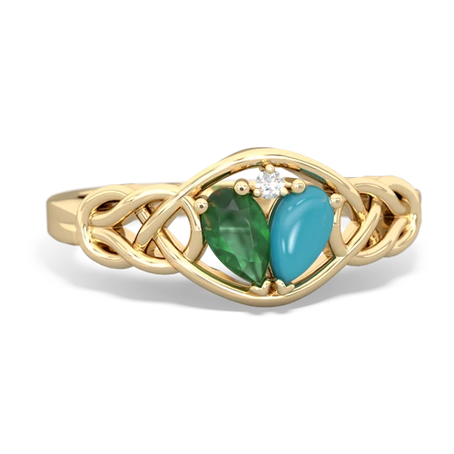 emerald-turquoise celtic knot ring