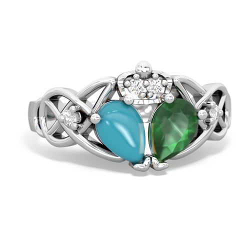 emerald-turquoise claddagh ring