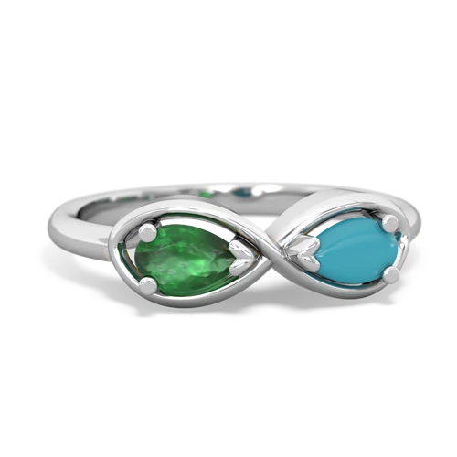 emerald-turquoise infinity ring