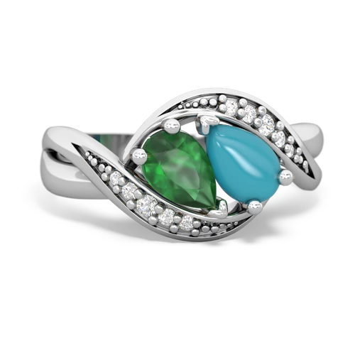 emerald-turquoise keepsake curls ring