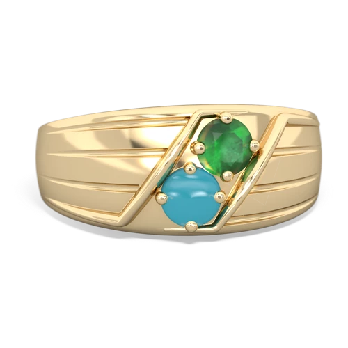 emerald-turquoise mens ring