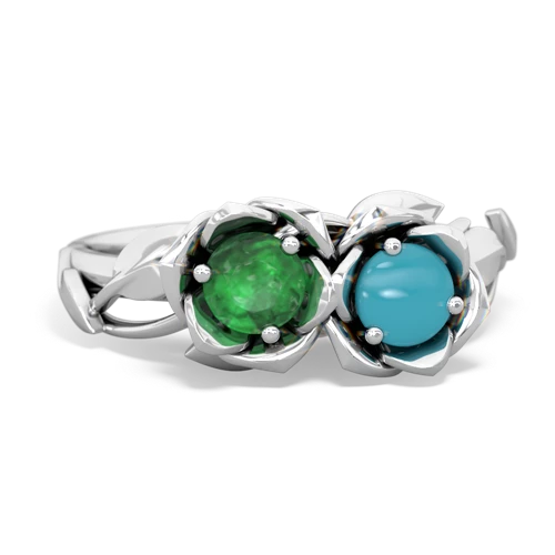 emerald-turquoise roses ring