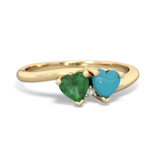 emerald-turquoise sweethearts promise ring