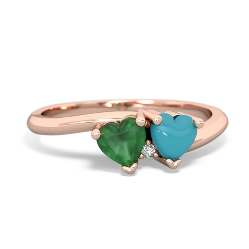 emerald-turquoise sweethearts promise ring
