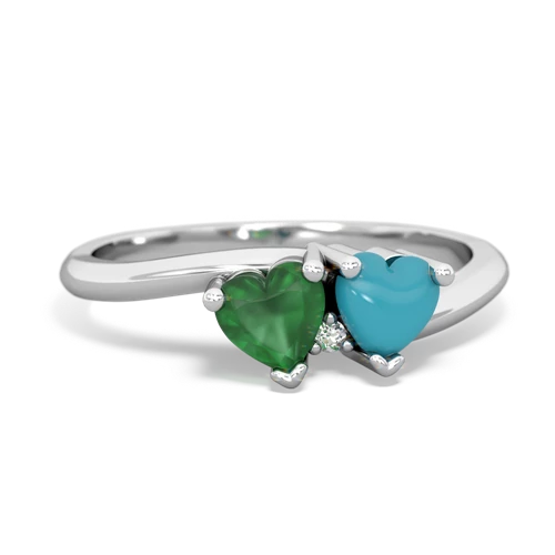 emerald-turquoise sweethearts promise ring