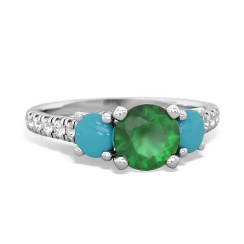 emerald-turquoise trellis pave ring