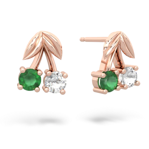 emerald-white topaz cherries earrings