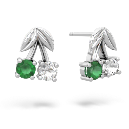 emerald-white topaz cherries earrings