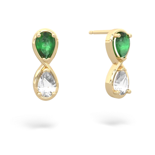 emerald-white topaz infinity earrings