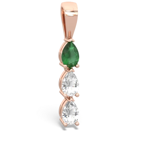 emerald-white topaz three stone pendant