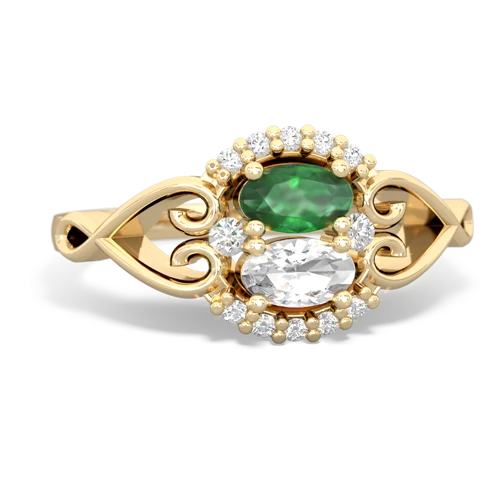 emerald-white topaz antique keepsake ring