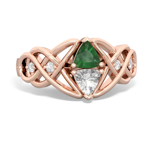 emerald-white topaz celtic knot ring