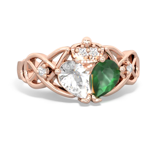 emerald-white topaz claddagh ring