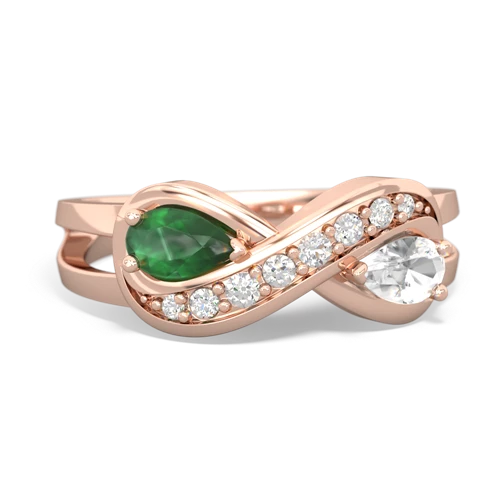 emerald-white topaz diamond infinity ring