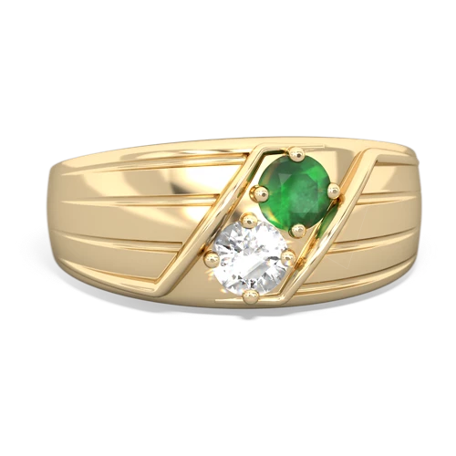 emerald-white topaz mens ring