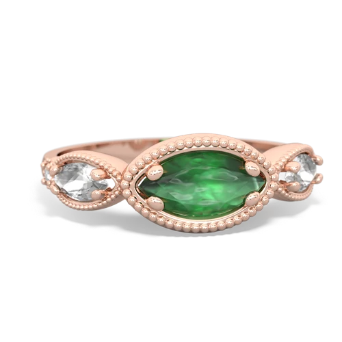 emerald-white topaz milgrain marquise ring