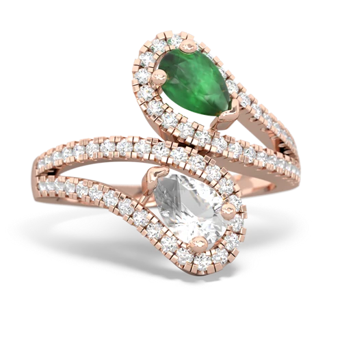 emerald-white topaz pave swirls ring