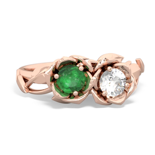 emerald-white topaz roses ring