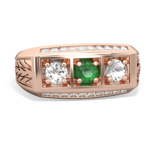 emerald-white topaz three stone ring