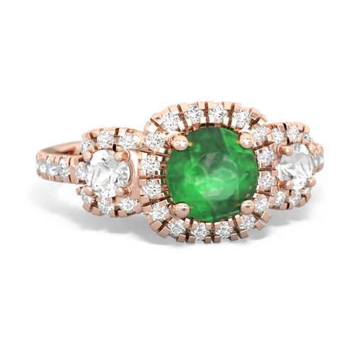 emerald-white topaz three stone regal ring