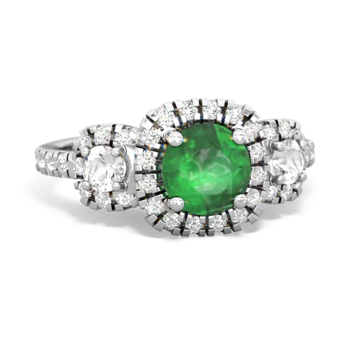 emerald-white topaz three stone regal ring