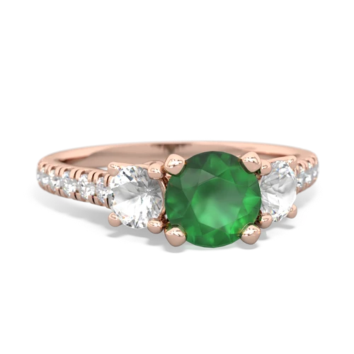 Emerald Genuine Emerald with Genuine White Topaz and Genuine Garnet Pave Trellis ring Ring