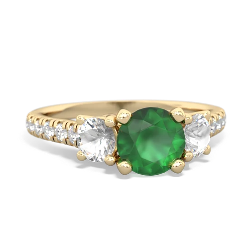 Emerald Genuine Emerald with Genuine White Topaz and  Pave Trellis ring Ring