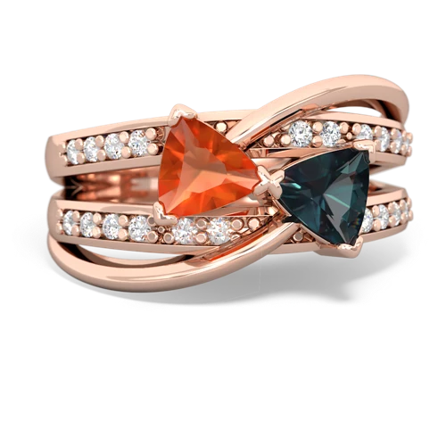 fire opal-alexandrite couture ring