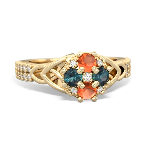 fire opal-alexandrite engagement ring