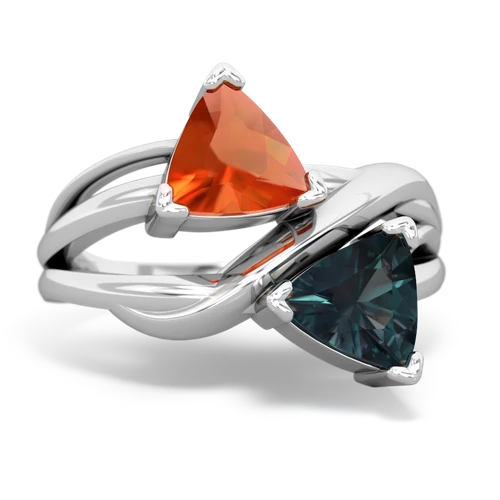 fire opal-alexandrite filligree ring