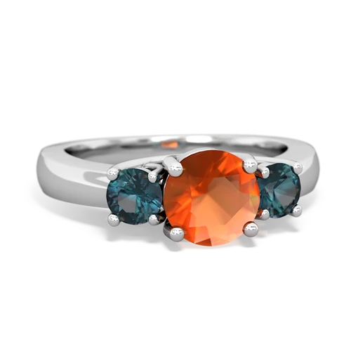 fire opal-alexandrite timeless ring