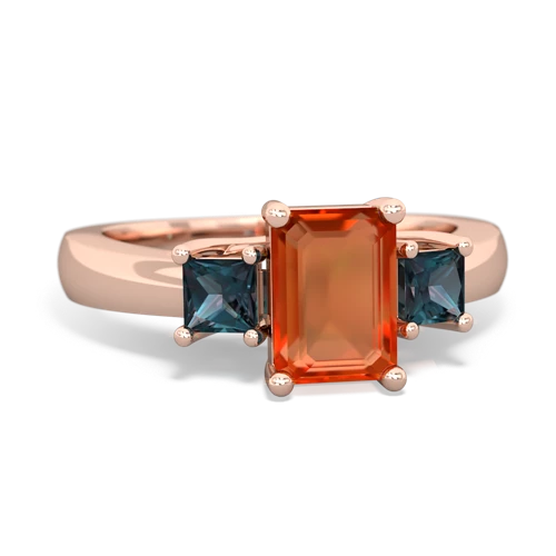 fire opal-alexandrite timeless ring