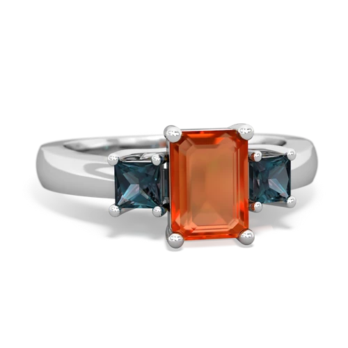 fire opal-alexandrite timeless ring