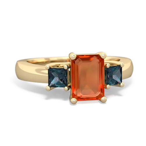 fire opal-alexandrite timeless ring