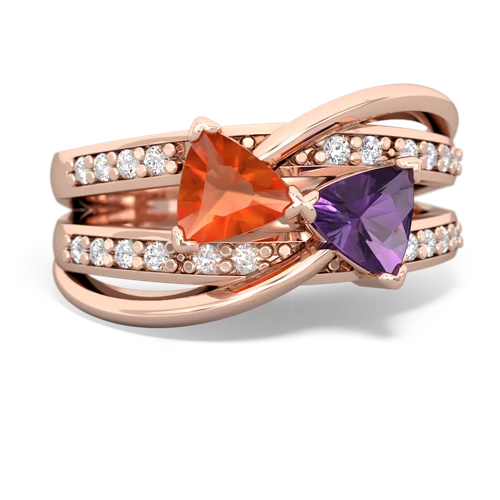 fire opal-amethyst couture ring