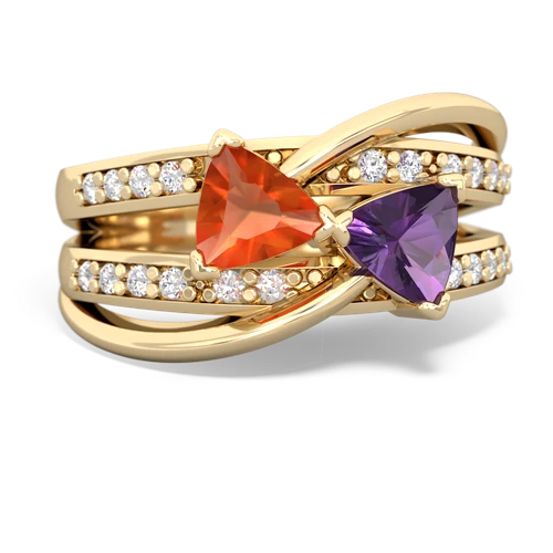 fire opal-amethyst couture ring